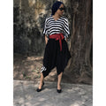 Reversible Black Favour Essouira With Black &White Stripe Détail