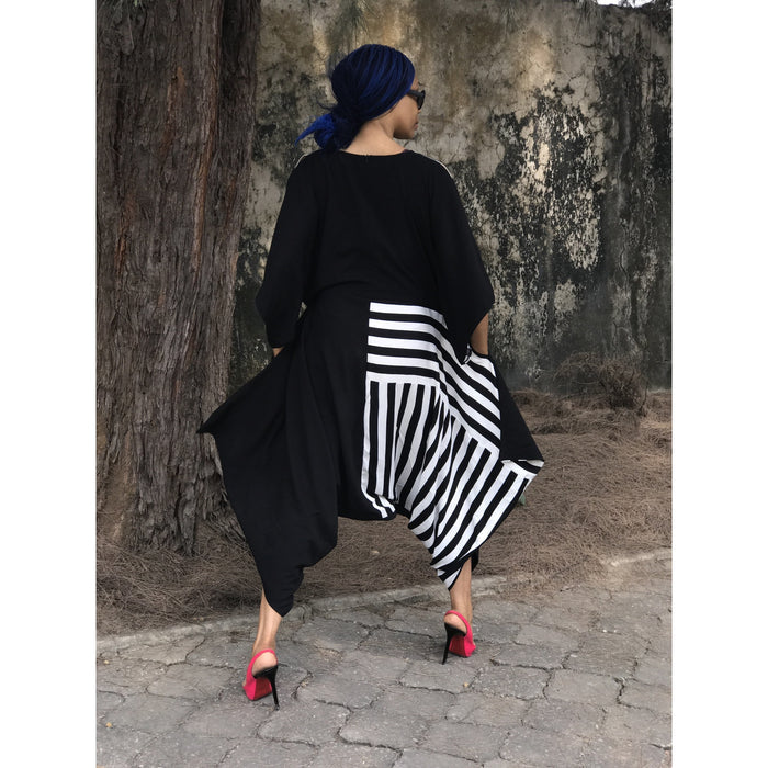 Reversible Black Favour Essouira With Black &White Stripe Détail