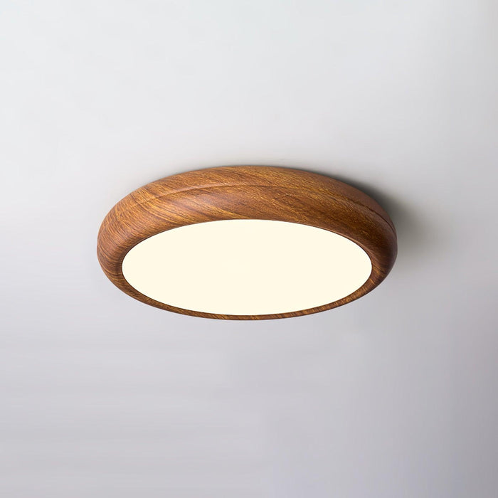 Okrągła Lampa Sufitowa LED z Drewnianymi Słojami – Nordyckie Wykończenie do Salonu i Sypialni, Różne Rozmiary 0