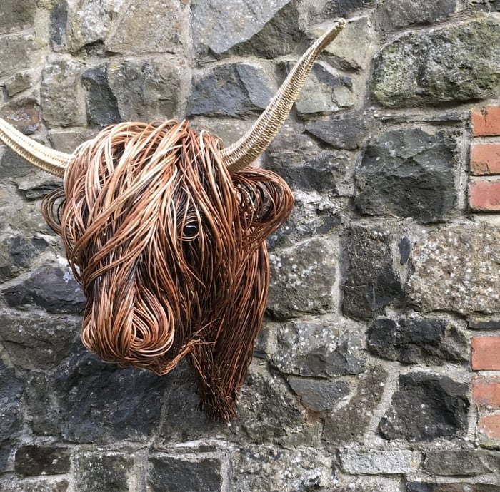 Rustykalna Rzeźba Ścienna w Kształcie Krowy – Naturalny Brąz, 45x30 cm, Elegancki Element Dekoracyjny do Wnętrz 6