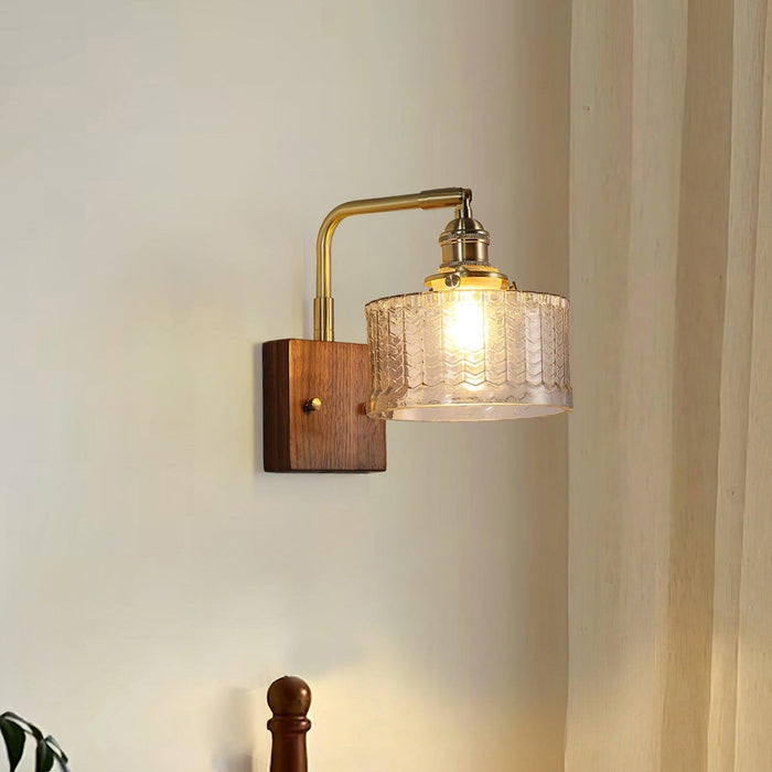 Rustykalny Kinkiet Ścienny z Zielonym Szklanym Kloszem – Lampa Camela do Salonu i Sypialni 3