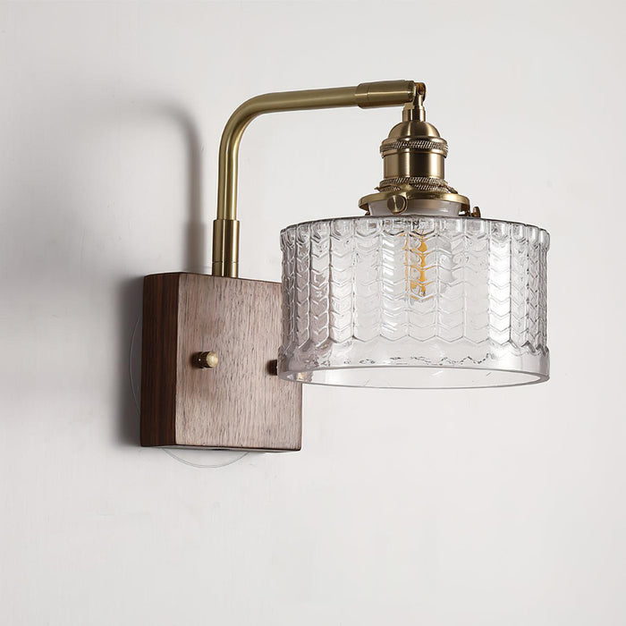 Rustykalny Kinkiet Ścienny z Zielonym Szklanym Kloszem – Lampa Camela do Salonu i Sypialni 5