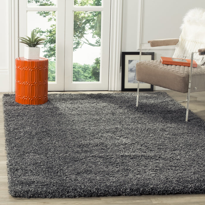 Safavieh California Premium Shag Collection SG151-8484 Dark Grey Square Area Rug (8'6" Square)