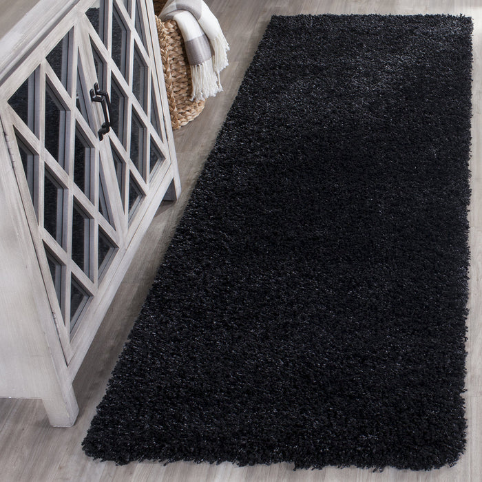 Safavieh California Premium Shag Collection SG151-9090 Black Runner (2'3" x 9')