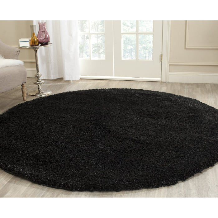 Safavieh California Shag Collection 6'7" Diameter Area Rug, Black