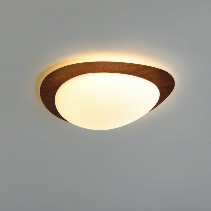 Skandynawska Lampa Sufitowa Pebble z Drewna – Minimalistyczny Design i Ciepłe Światło LED 1