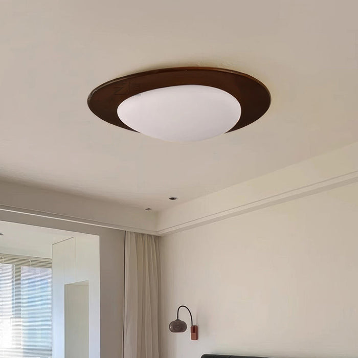 Skandynawska Lampa Sufitowa Pebble z Drewna – Minimalistyczny Design i Ciepłe Światło LED 4