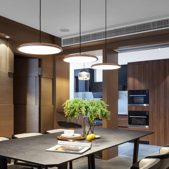 Skandynawska Lampa Wisząca z Dyskiem LED – Nowoczesny Design w Różnych Kolorach 3