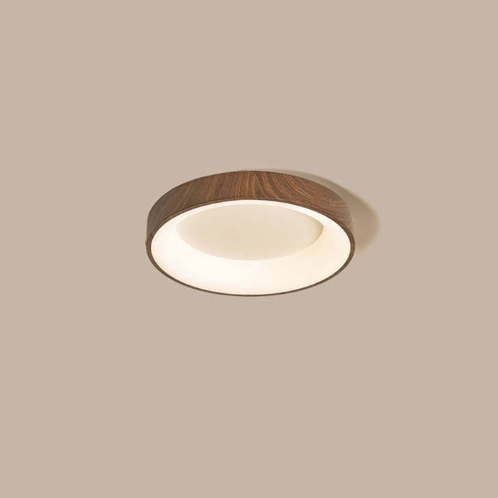 Drewniana lampa sufitowa LED w stylu skandynawskim – Okrągła, energooszczędna lampa do salonu i sypialni 6