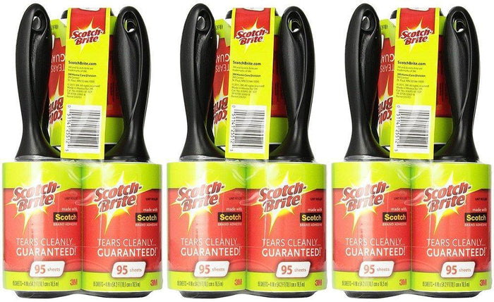 Scotch-Brite Lint NTCqZ Roller, 95 Sheets, 5 Count (3 Pack)