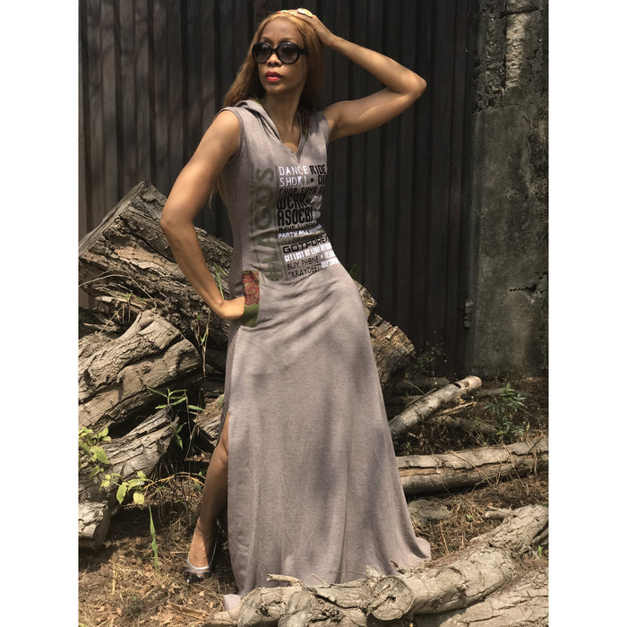 Sleeveless #LAGOS FAV.THINGS Hooded Maxi Dress, SideSlit