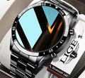 Smartwatch z łącznością 4G i wyświetlaczem dotykowym – pasek ze stali nierdzewnej w kolorze czarnym 0