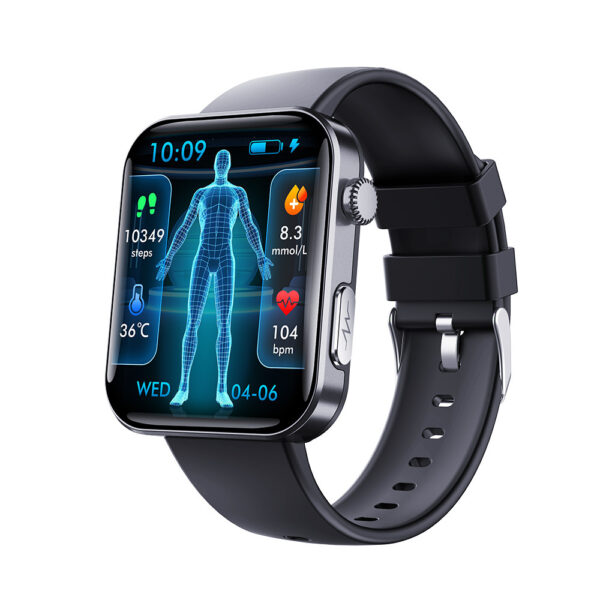 Smartwatch z monitorowaniem poziomu glukozy we krwi i śledzeniem EKG – stalowy monitor zdrowia 3