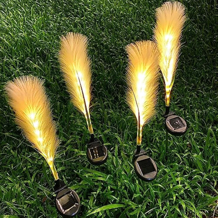 Lampa Zewnętrzna Solarna z Trzciny Światłowodowej - 4 Sztuki, Ekologiczne Oświetlenie do Ogrodu i Patia 2