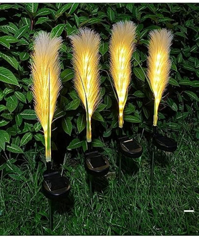 Lampa Zewnętrzna Solarna z Trzciny Światłowodowej - 4 Sztuki, Ekologiczne Oświetlenie do Ogrodu i Patia 4