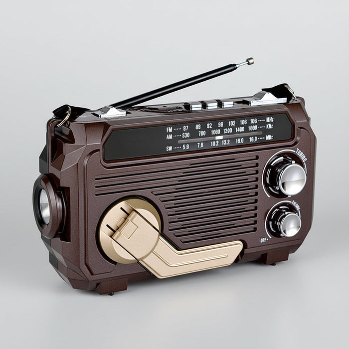 Radio awaryjne zasilane energią słoneczną z korbką i Bluetooth – kompaktowe urządzenie wielofunkcyjne z latarką 3
