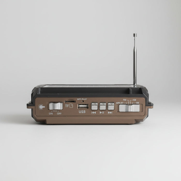 Radio awaryjne zasilane energią słoneczną z korbką i Bluetooth – kompaktowe urządzenie wielofunkcyjne z latarką 4