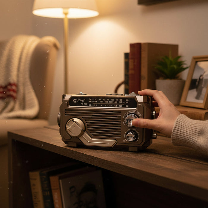 Radio awaryjne zasilane energią słoneczną z korbką i Bluetooth – kompaktowe urządzenie wielofunkcyjne z latarką 5