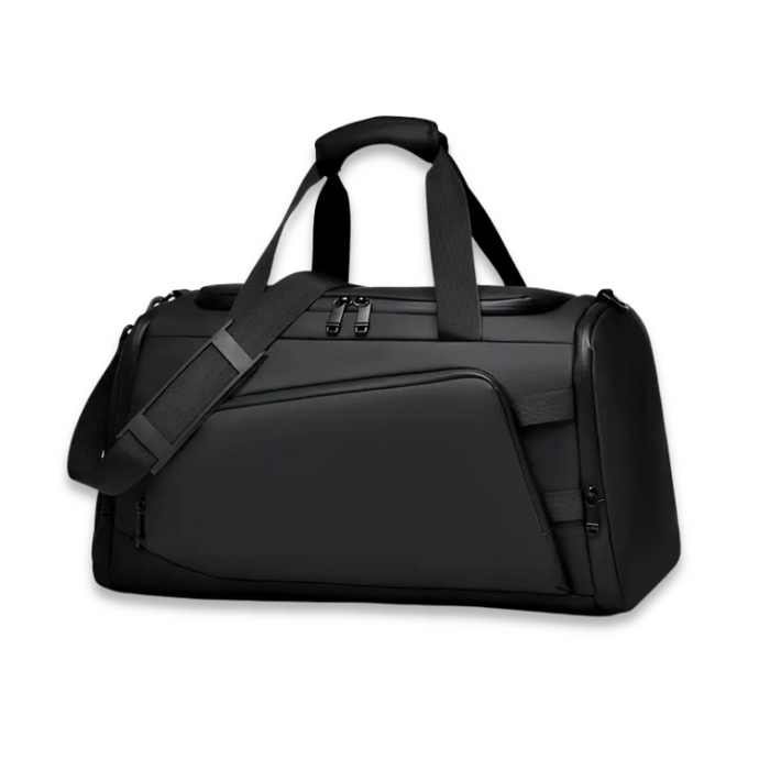 Pojemna Torba Sportowa z Przegrodą na Buty – Wodoodporna Torba Treningowa Damska/Męska, Czarna 57x27x28 cm 0