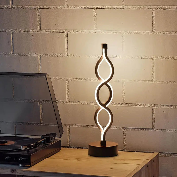Lampa stołowa spiralna LED o rzeźbiarskim designie, kompaktowa i energooszczędna, ideal 3