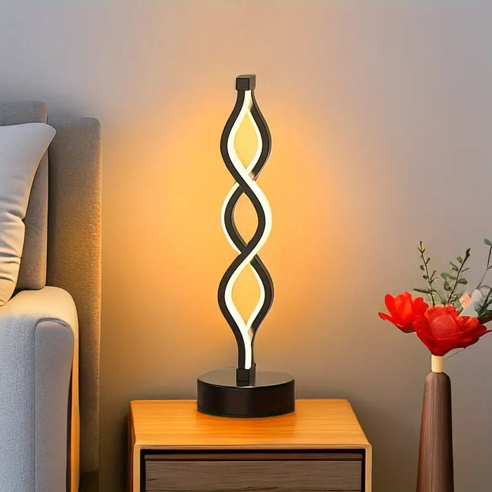 Lampa stołowa spiralna LED o rzeźbiarskim designie, kompaktowa i energooszczędna, ideal 4