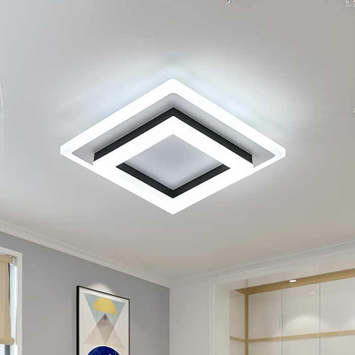Kwadratowa Lampa Sufitowa LED Nowoczesna i Energooszczędna do Sypialni i Salonu – 1920 Lumenów, Czarna i Biała 2