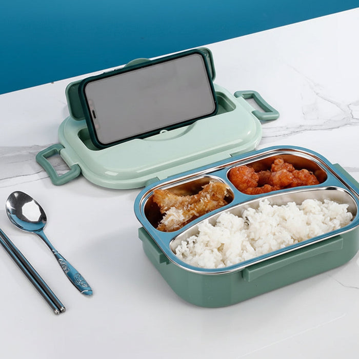 Pudełko na lunch Bento ze stali nierdzewnej z konstrukcją szczelną i 4 przegrodami – idealne na wędrówki i podróże 5