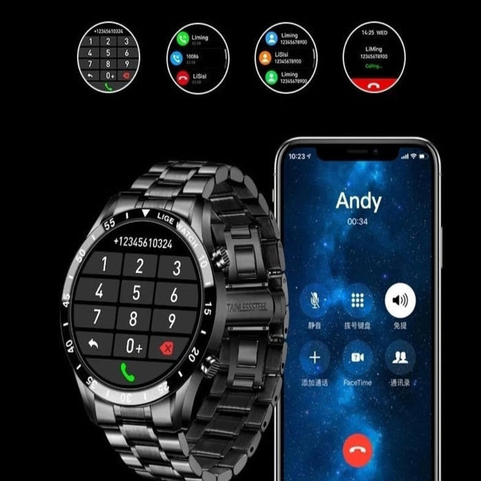 Inteligentny zegarek ze stali nierdzewnej z wyświetlaczem AMOLED i łącznością 4G – Monitorowanie zdrowia 4