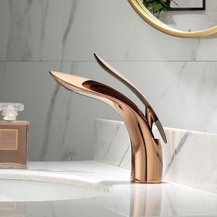 Stylowa Bateria Łazienkowa Umywalkowa z Płynną Obsługą – Elegancki Kran Łazienkowy w Mosiądzu i Ceramice 0