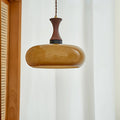 Stylowa Lampa Wisząca z Szkła i Drewna – Retro Lampa do Salonu i Jadalni, Uniwersalna, Przytulne Światło 0