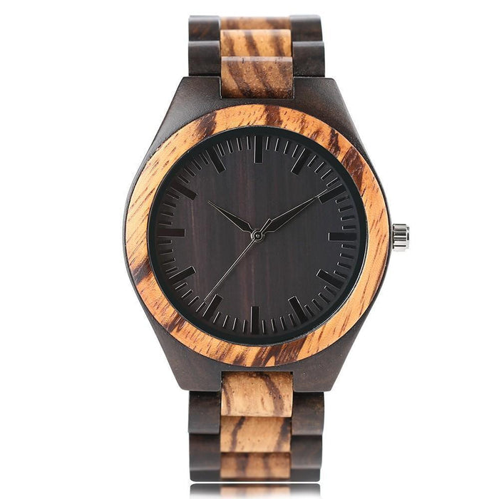 Stylowy Zegarek Męski z Bambusa – Ekologiczny, Lekki, Precyzyjny Mechanizm Kwarcowy, 4,4 cm Tarcza 0
