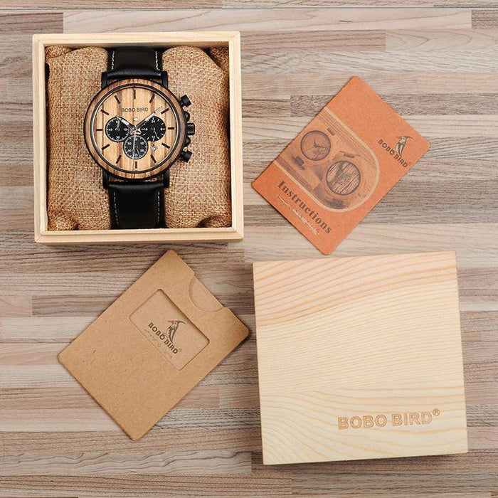 Stylowy Zegarek Męski Kwarcowy z Drewna – Ekologiczny, Wodoodporny, Świecące Wskazówki, 44 mm Tarcza 1