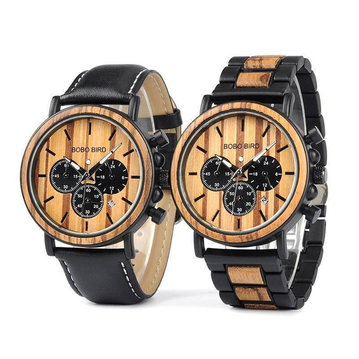 Stylowy Zegarek Męski Kwarcowy z Drewna – Ekologiczny, Wodoodporny, Świecące Wskazówki, 44 mm Tarcza 2