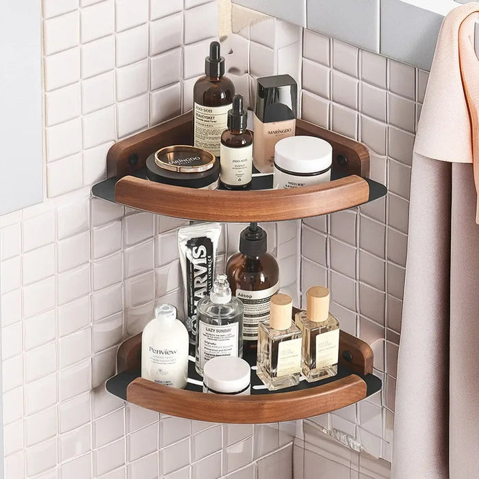 Stylowe Półki do Łazienki z Naturalnego Drewna – Elegancka Organizacja 1