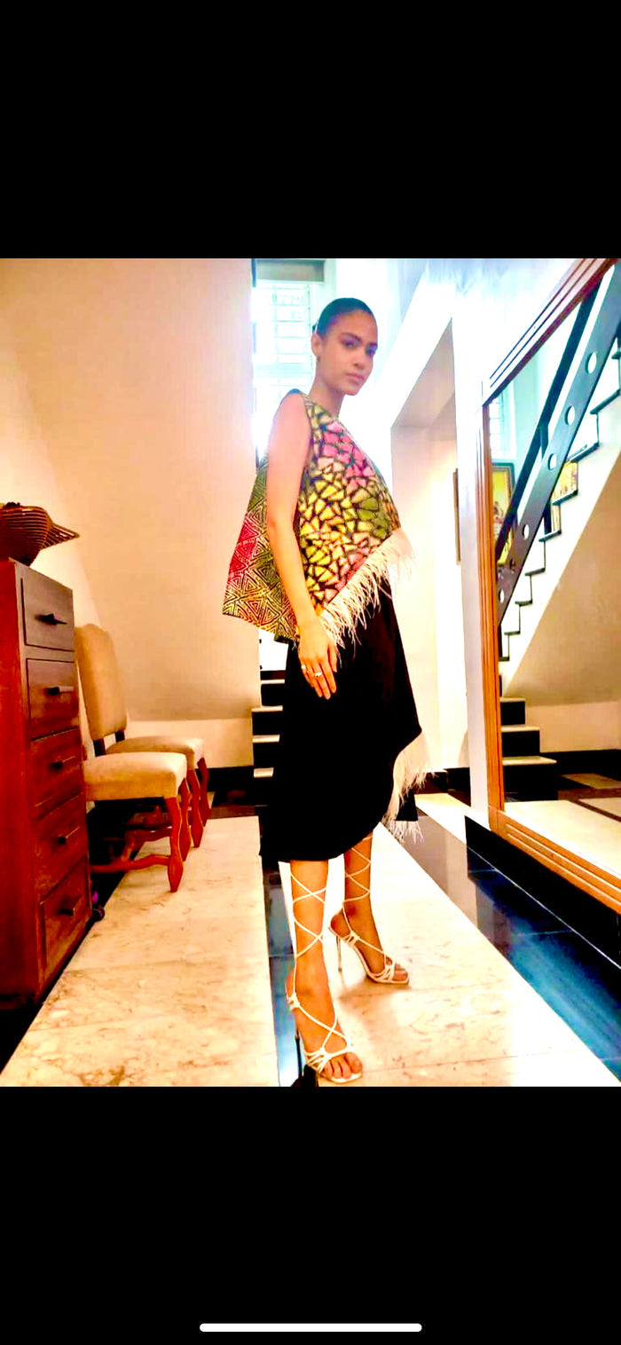 Sui Generis Skirt with Plumage Detail