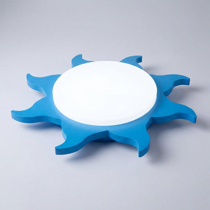 Lampa sufitowa LED z regulowanymi trybami światła, wykonana z drewna i akrylu, w kształcie 0