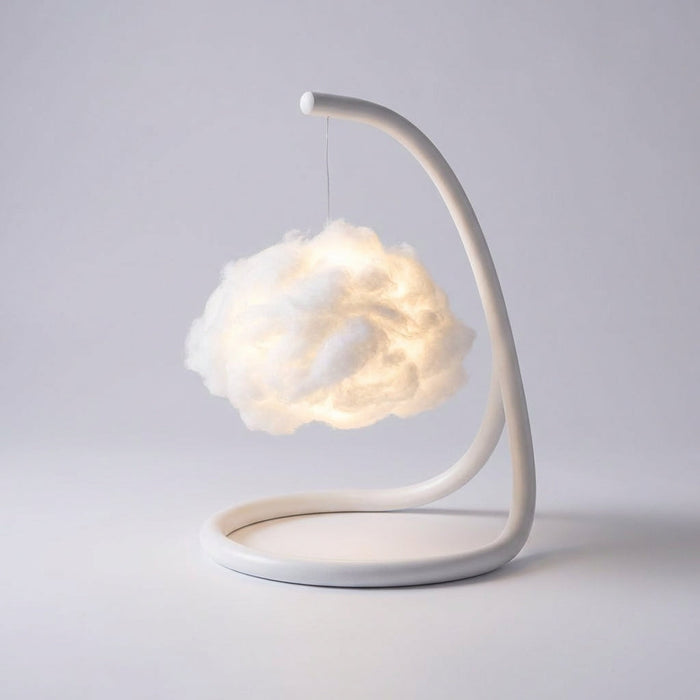 Lampa stołowa z ciepłym światłem w kształcie chmurki, idealna do salonów i biur, z un 2