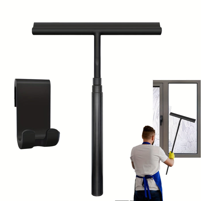 Teleskopowa ściągaczka prysznicowa z ergonomicznym uchwytem – czarna, regulowana długość 40-120 cm 5