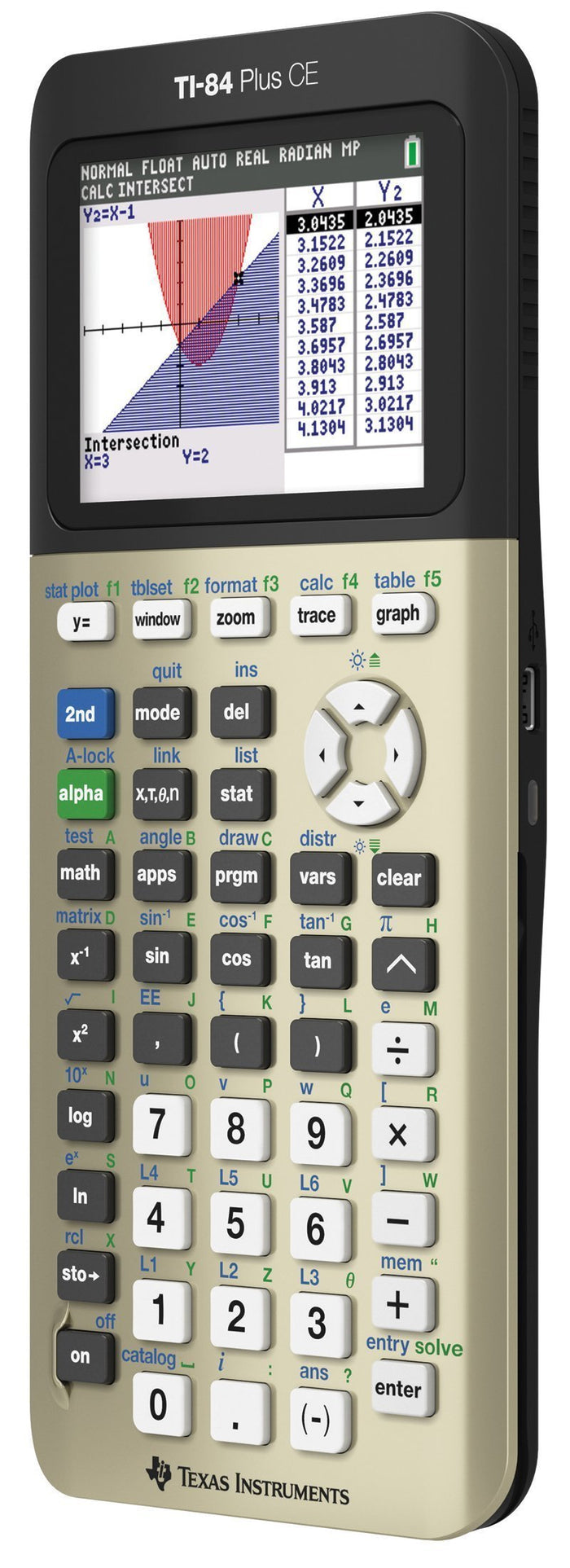 Texas Instruments TI84PLSCEGOLD TI-84 Plus CE Graphing Calculator, Gold