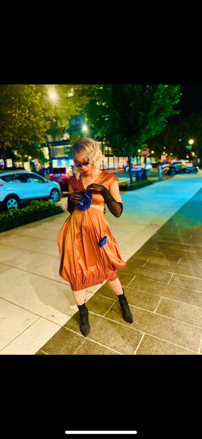 The Caramel LiBBi Tulip Dress With Cutout & Așoóke Detail