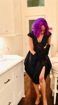The Obsidian LiBBi Tulip Dress With Cutout & Așoóke Detail