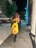 The Opulent Yellow LiBBi Tulip Dress With Cutout & Așoóke Detail