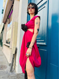The Ruby Pink LiBBi Tulip Dress With Cutout & Așoóke Detail