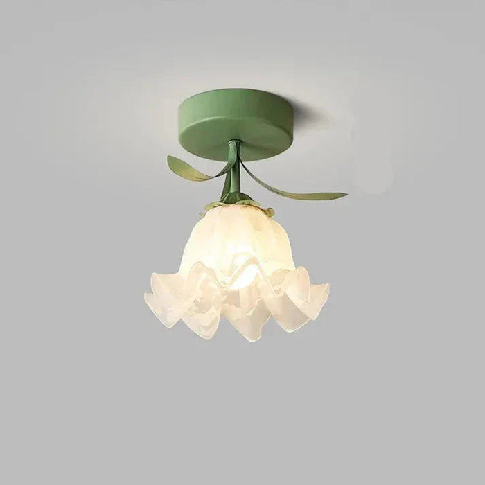 Lampa Sufitowa Tiffany Mini Flower z Kwiatowym Wzorem – Elegancka Lampa do Salonu i Sypialni, Żelazo i Szkło, E27 0