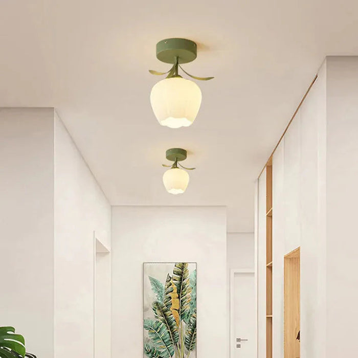 Lampa Sufitowa Tiffany Mini Flower z Kwiatowym Wzorem – Elegancka Lampa do Salonu i Sypialni, Żelazo i Szkło, E27 6