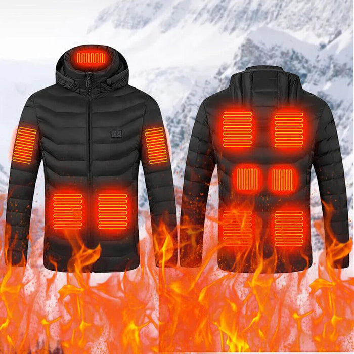 Ogrzewana Kurtka Zimowa Unisex z Technologią FrostGuard™ – Ciepła, Lekka, Odporna na Wiatr, Czarna 1