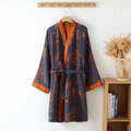 Szlafrok Damski Kimono Unisex z Gazy Bawełnianej w Stylu Retro – Wygodny, Biały, Luźny Krój, Idealny do Spa i Relaksu 0