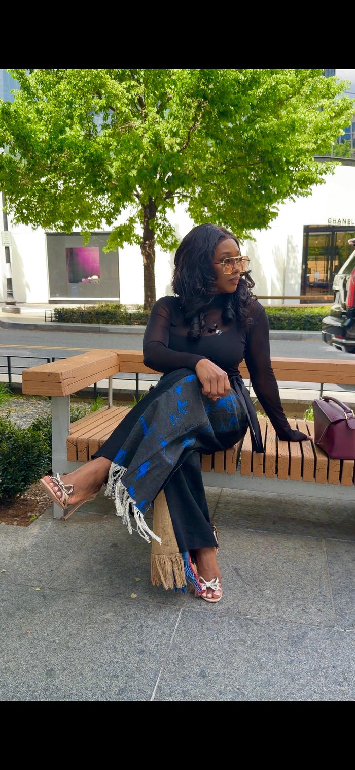 UPsideDOWN Trousers, Red+Blue+Tan Asooke