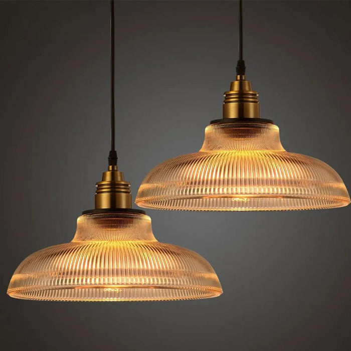 Szklana Lampa Wisząca Vilion z Złotą Oprawą – Nowoczesna Lampa do Salonu i Jadalni, E27, 30 cm wysokości 0