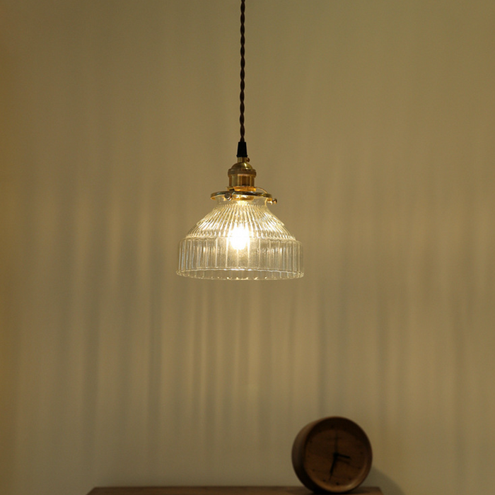 Lampa Wisząca Vintage z Miedzi i Szkła do Salonów i Jadalni, Oświetlenie Nad Stół, Klasyczna Oprawa E27 7